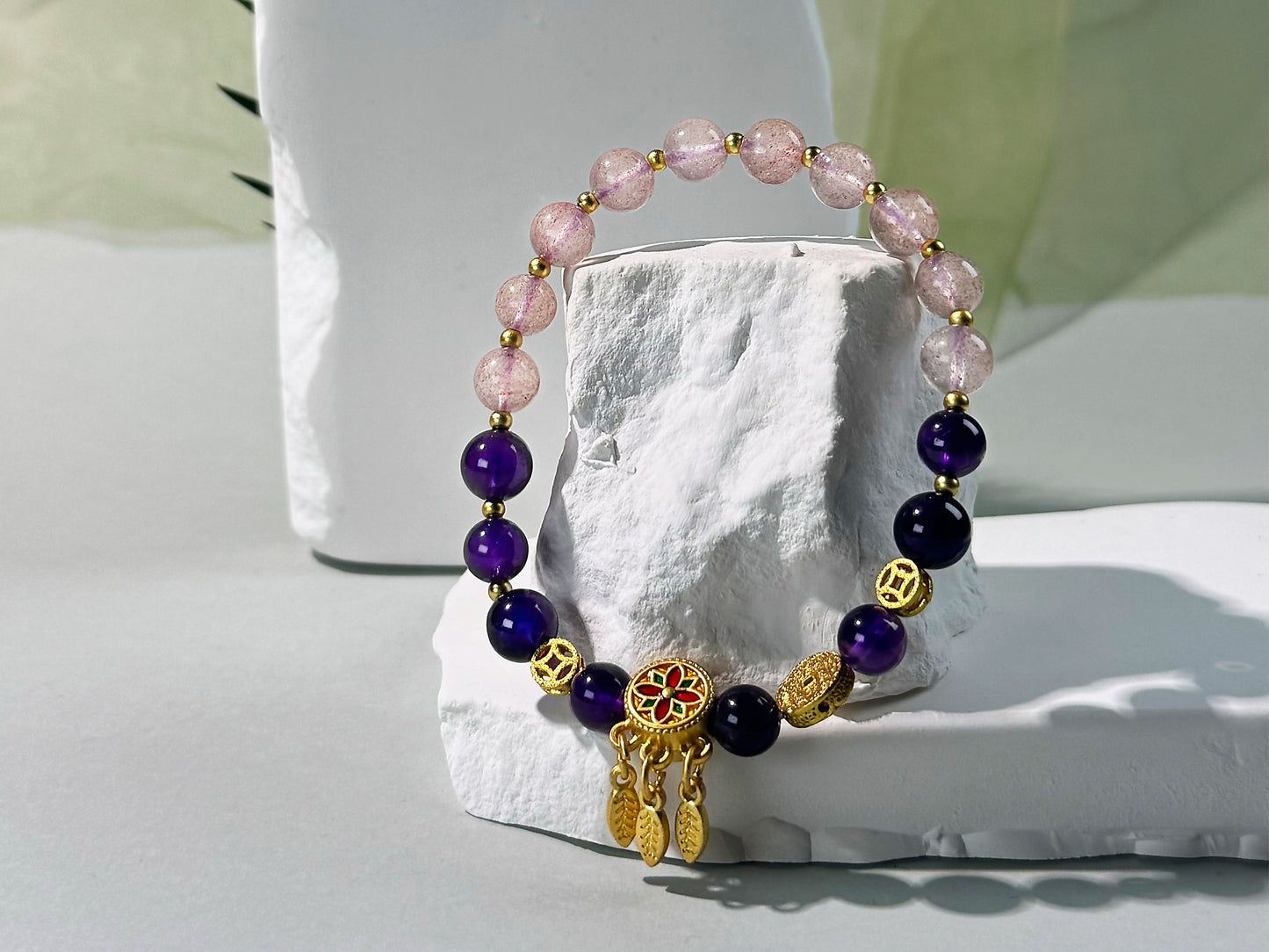 Taoist Women's Crystal Bracelet: Fire Element Energy