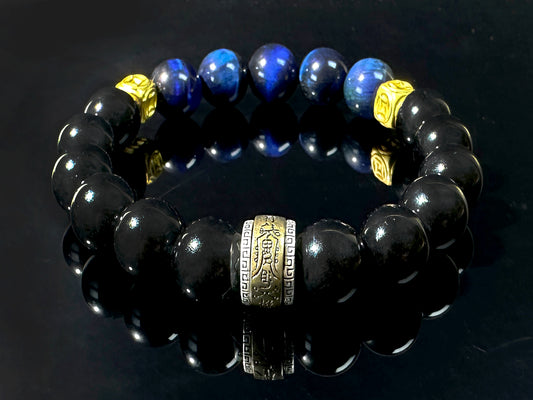 Taoist Bold Men's Bracelet: Elemental Strength & Cosmic Harmony