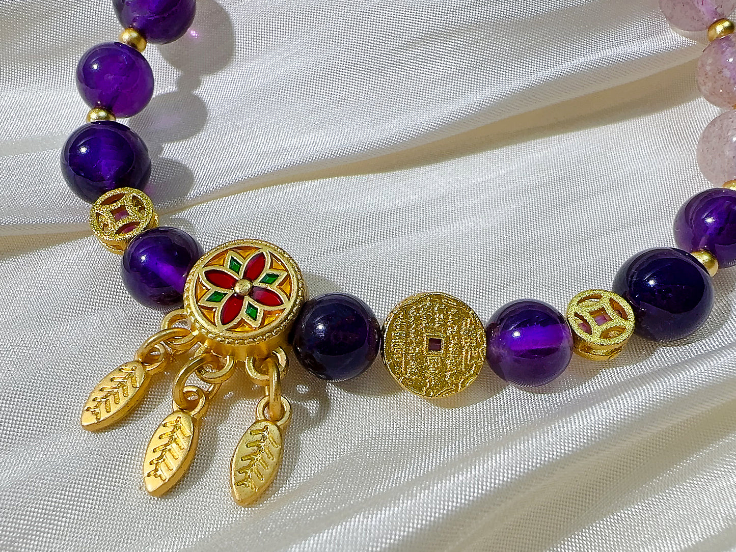 Taoist Women's Crystal Bracelet: Fire Element Energy